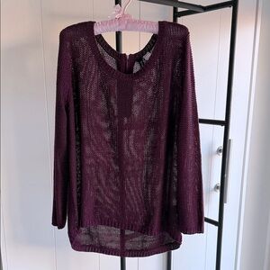 H&M Burgundy Sweater with Loose Weave size L
